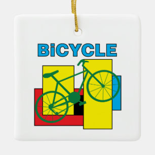 Colour Block Bike Ceramic Ornament
