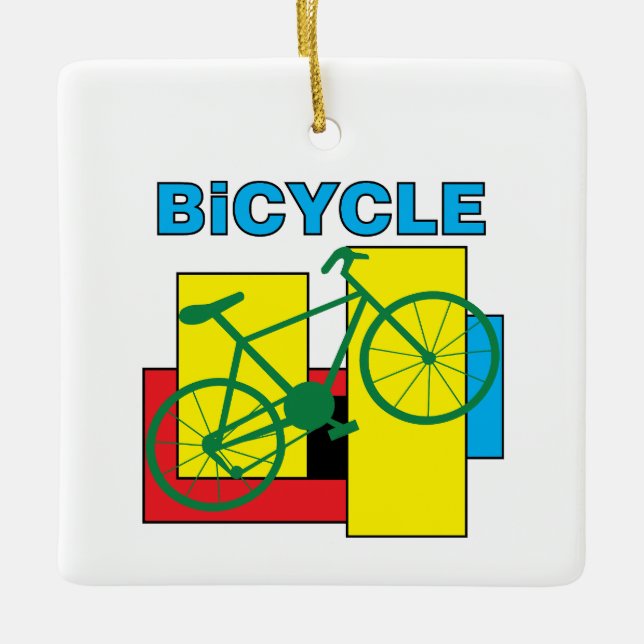 Colour Block Bike Ceramic Ornament (Front)