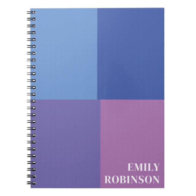 Colour Block Blue Purple Custom Notebook (Front)