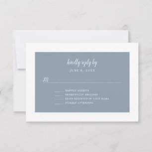 Colour Block dusty blue rsvp   customisable colour Card