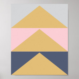 Colour Block Geometric Art in Blush, Navy, and Poster