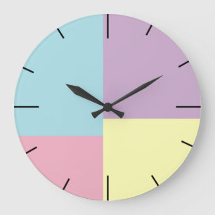 Colour block, geometric large clock