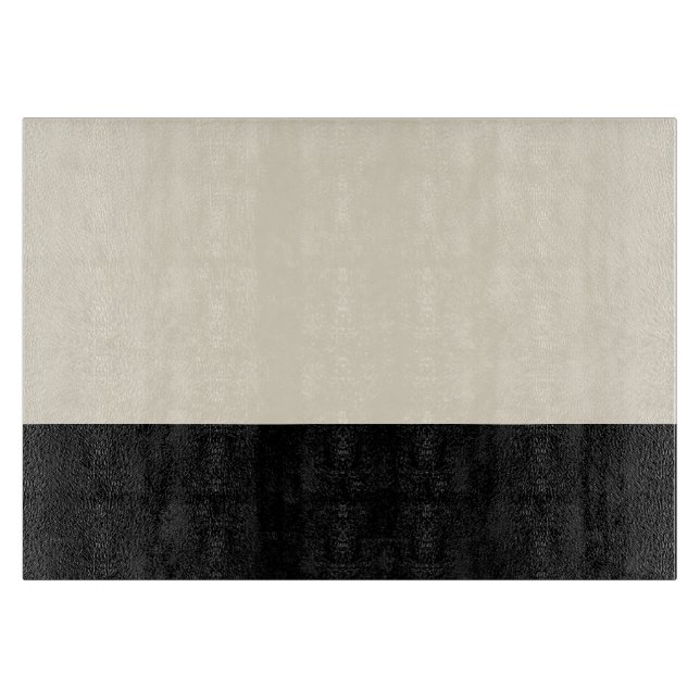 Colour Block Glass Cutting Board (Black/Egg) (Front)