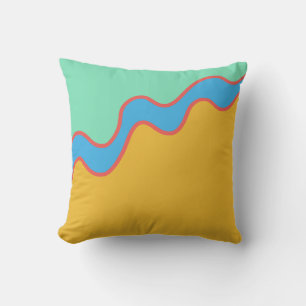 Colour Block Gold Blue Green Kids Cushion