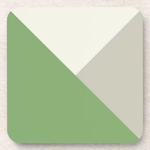 Colour Block Green Beige Coaster