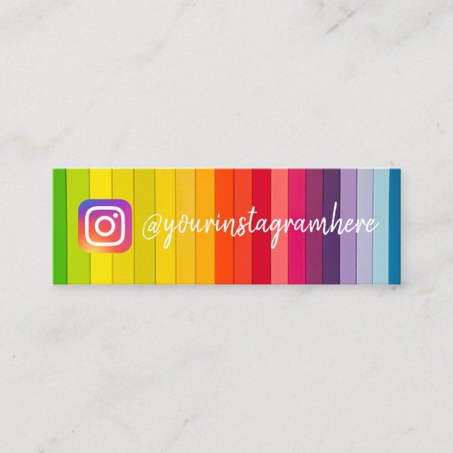 Colour Block Instagram Stripes Mini Business Card (Front)