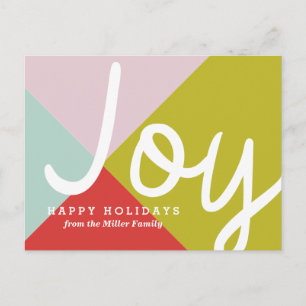 Colour Block Joy Holiday Postcard