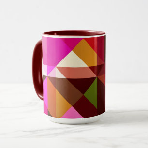 Colour Block Magenta Pink Geo Colourful Art Mug