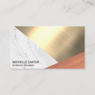 Colour Block Metal Wood Business Card