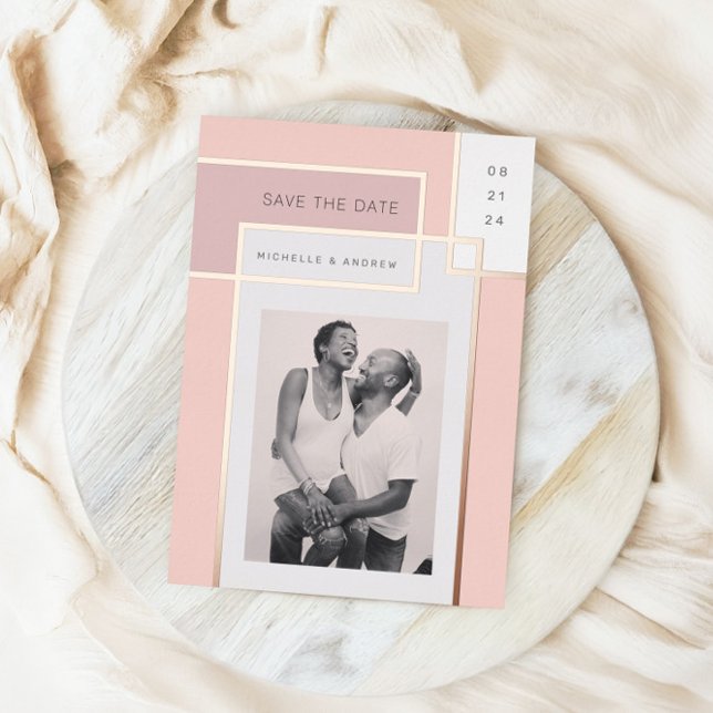 Colour Block Mid Century Modern Save The Date (Creator Uploaded)