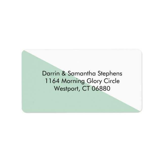 Colour Block - Mint Personalised Address Labels (Front)