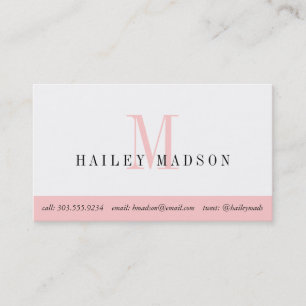Colour Block Monogram Business Card