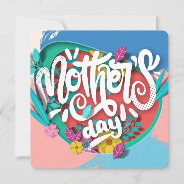 Colour Block Mothers Day Holiday Card (Front)