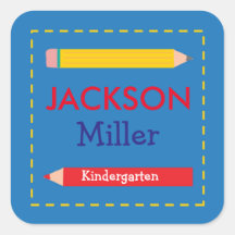 Colour Block Pencil - School Labels