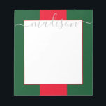 Colour Block Personalised Script Name Notepad<br><div class="desc">PreppyPrint.com - Add your personalised touch to this notepad. Click "personalise" then "customise" to change the font colour and size to adjust for the right look for your name. Transfer this design onto the products of your choice too! Please visit my designer store,  PreppyPrint.com,  for coordinating items.</div>