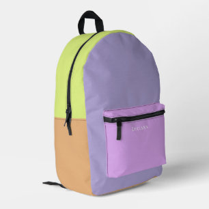 Colour Block Personalised with Name Printed Backpack