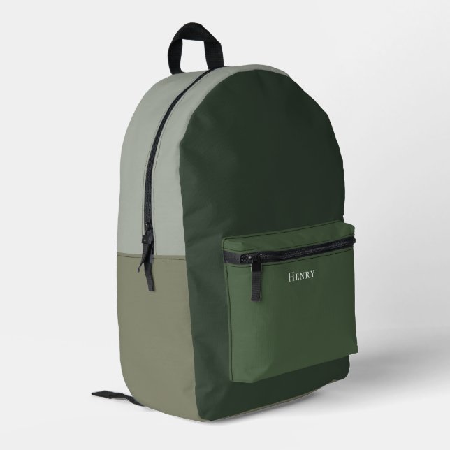 Colour Block Personalised with Name Printed Backpack (Back Corner Left)