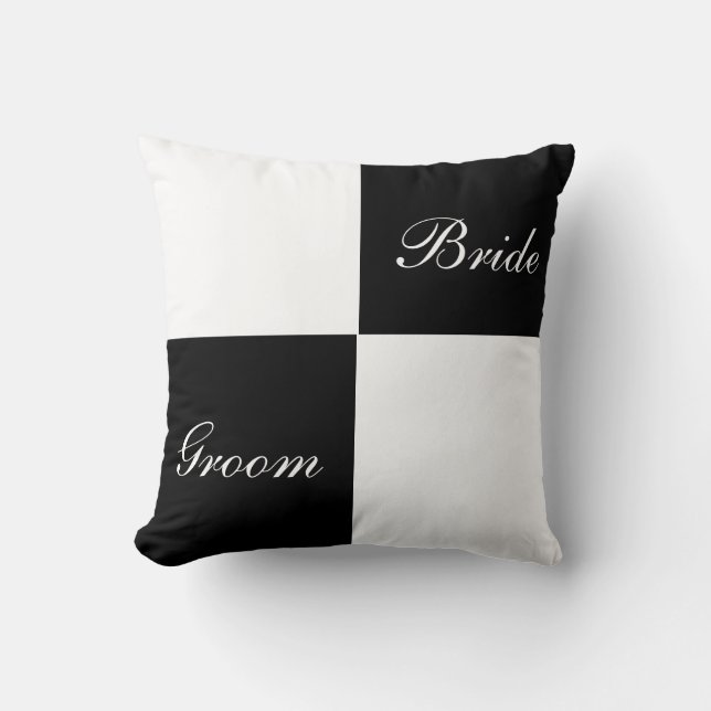 Colour Block Pillow Bride Groom (Front)
