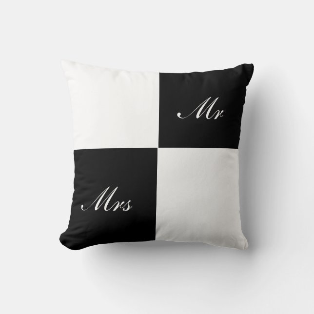Colour Block Pillow Mr. Mrs. (Front)