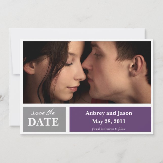 Colour Block Save the Date Announcement (Front)