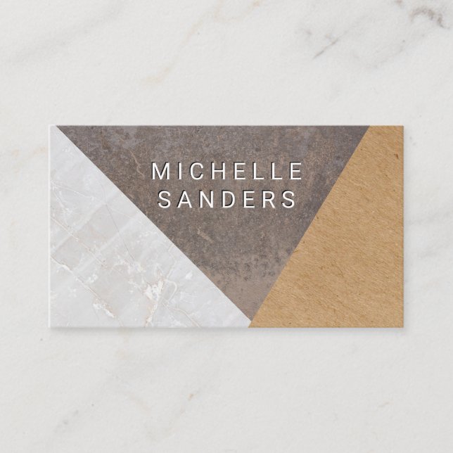 Colour Block | Stone Metal Paper Business Card (Front)