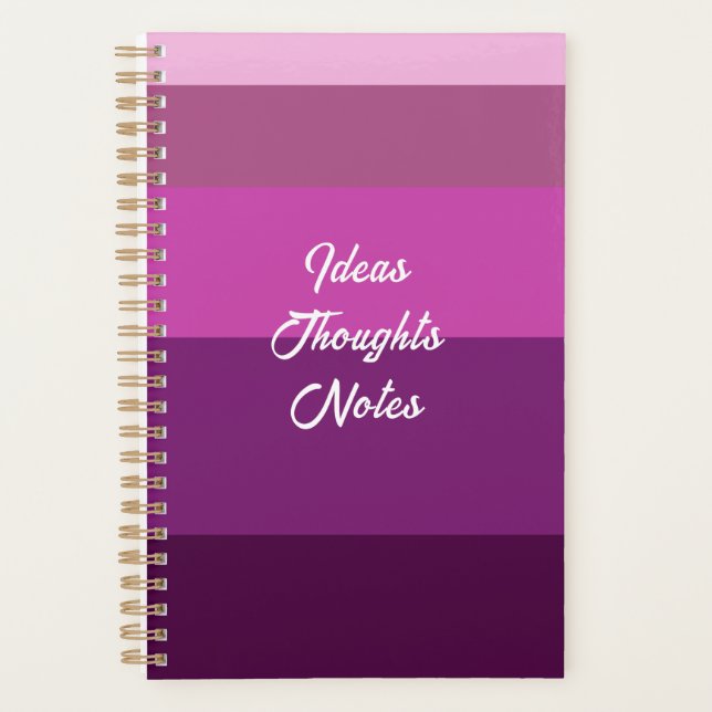 Colour Block Stripes Lavender Pink Pastel Planner (Front)