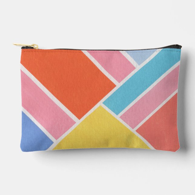Colour Block Summer Shapes Accessory Pouch (Front)