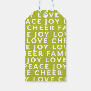 Colour Block Typography Christmas Gift Tag Wrap