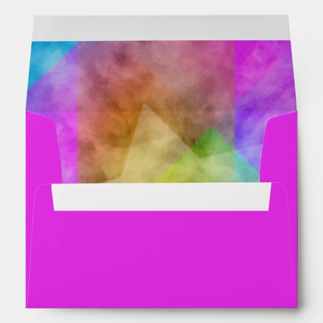 Colour Block Watercolor Vibrant Colourful Star Envelope (Back (Bottom))