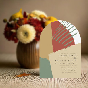 Colour Block Wedding Autumn Arch ID740 Invitation