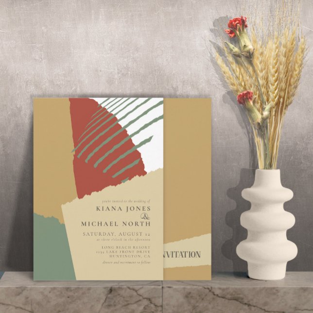 Colour Block Wedding Autumn ID740 Invitation (Creator Uploaded)
