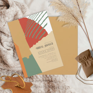 Colour Block Wedding Bridal Shower Autumn ID740 Invitation