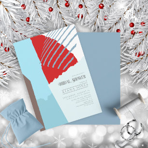 Colour Block Wedding Bridal Shower Winter ID740 Invitation