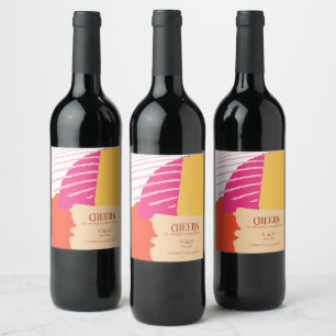 Colour Block Wedding Cheers Summer ID740 Wine Label