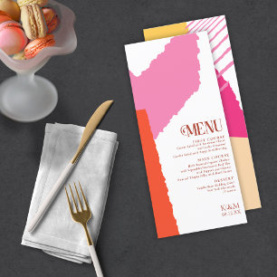 Colour Block Wedding Menu Summer ID740