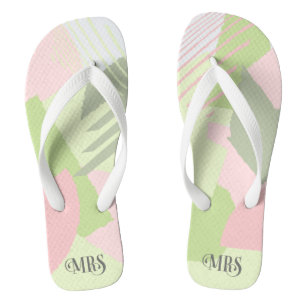 Colour Block Wedding Mrs Bride Spring ID740 Thongs
