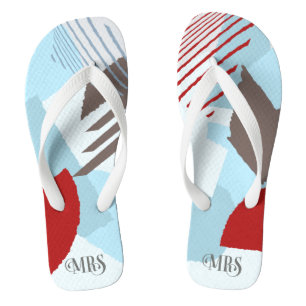 Colour Block Wedding Mrs Bride Winter ID740 Thongs