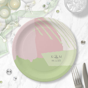 Colour Block Wedding Spring ID740 Paper Plate