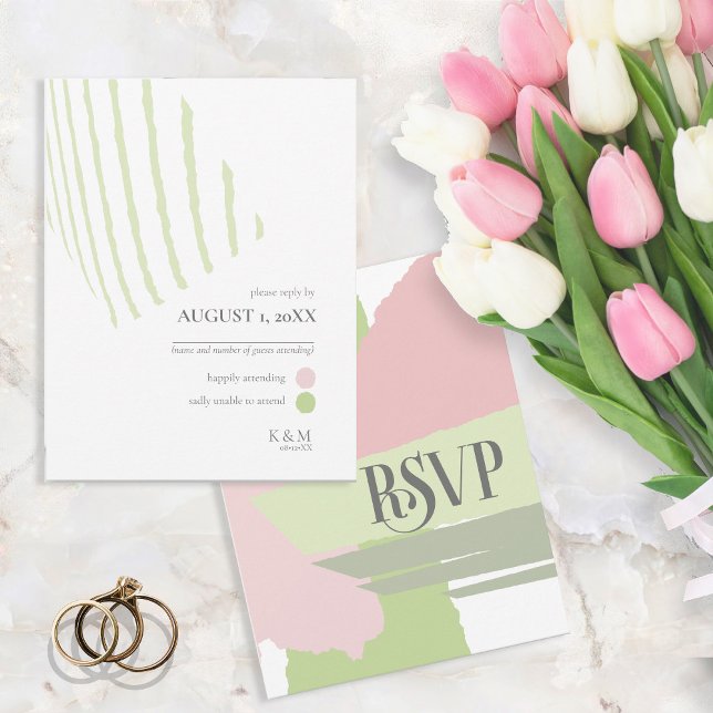 Colour Block Wedding Spring ID740 RSVP Card (Creator Uploaded)