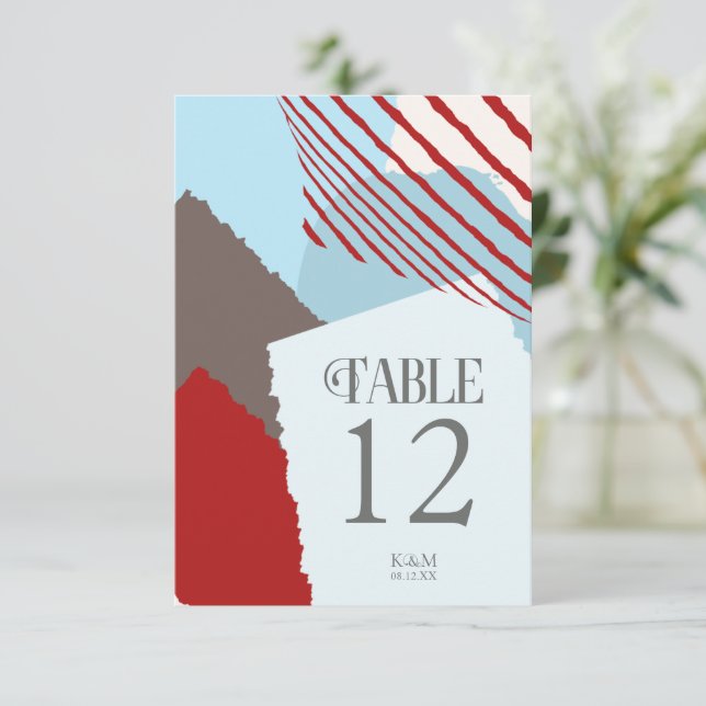 Colour Block Wedding Table Numbers Winter ID740 (Standing Front)
