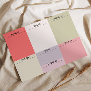 Colour Block Weekly Planner Notepad