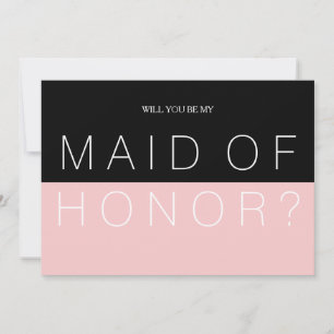 Colour block Will you be my Maid of honour Invitation