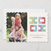 Colour-Blocked XOXO Valentine's Day Card