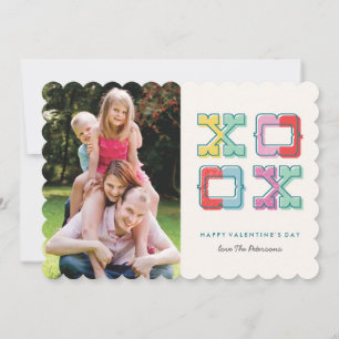 Colour-Blocked XOXO Valentine's Day Card