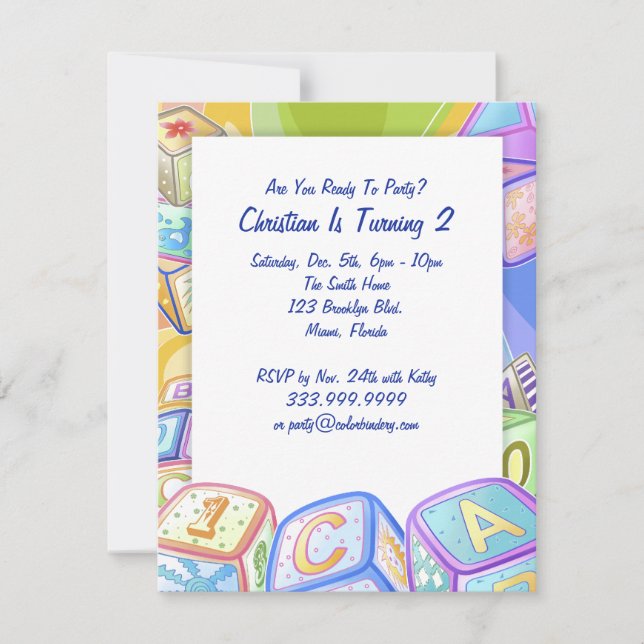 Colour Blocks 4.25 x 5.5 Inch Invitation (Front)