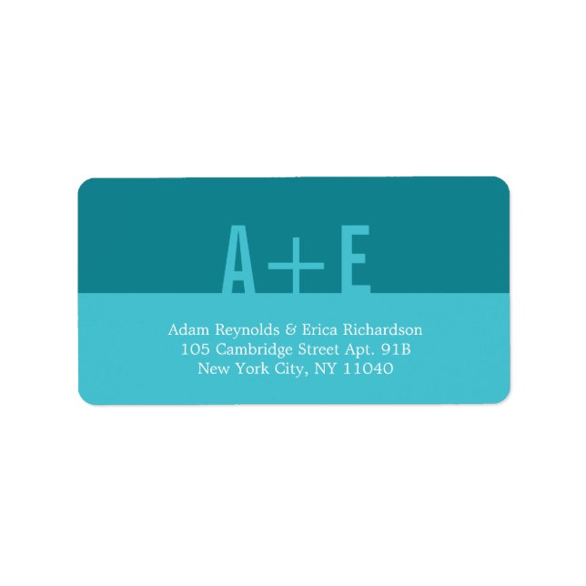 Colour Blocks Address Labels (Turquoise) (Front)