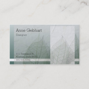 Colour blocks and leaves business card