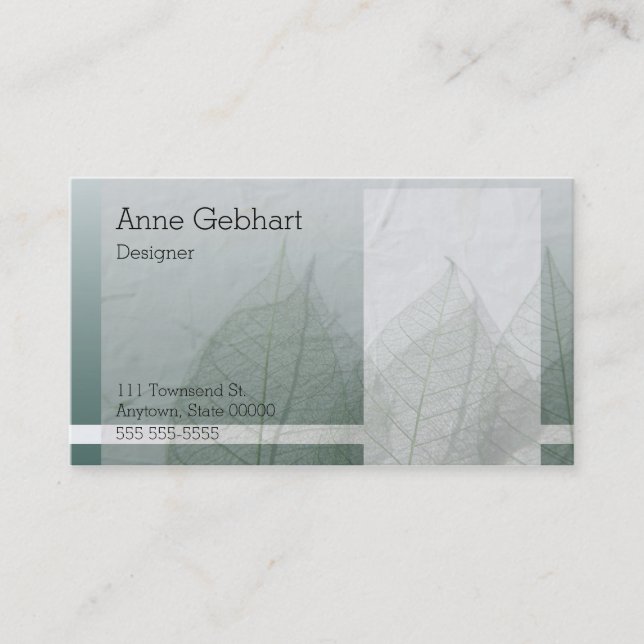 Colour blocks and leaves business card (Front)