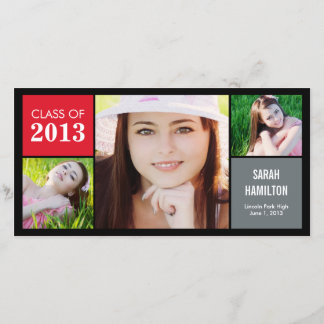 Colour Blocks Graduation Announcement Photo Card
