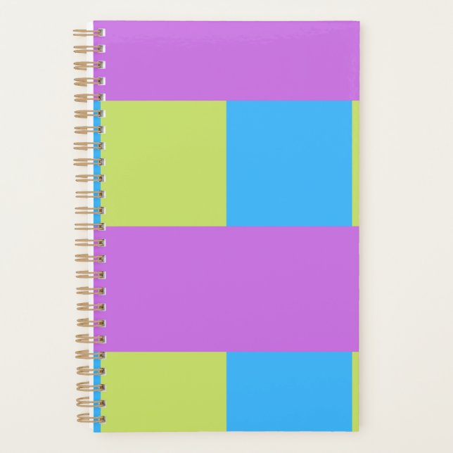 Colour Blocks Green Purple Blue Planner (Front)